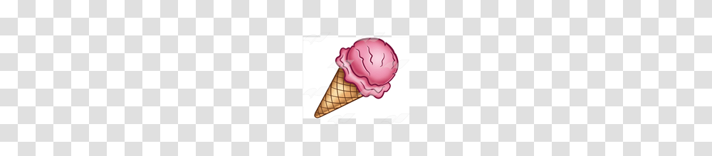 Abeka Clip Art Ice Cream Cone With Pink Ice Cream Scoop, Dessert, Food, Creme Transparent Png
