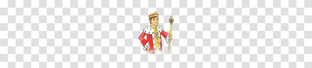 Abeka Clip Art King With Robe Crown And Scepter, Person, Human, Performer, Magician Transparent Png