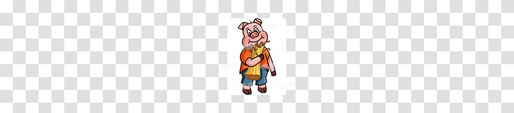 Abeka Clip Art Little Pig Holding Straw, Person, Outdoors, Hug Transparent Png