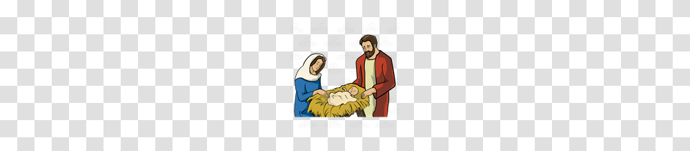 Abeka Clip Art Nativity With Family, Person, Performer, Head, Crowd Transparent Png