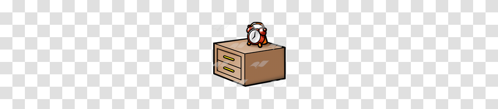 Abeka Clip Art Nightstand With Red Alarm Clock, Furniture, Drawer, Box, Analog Clock Transparent Png