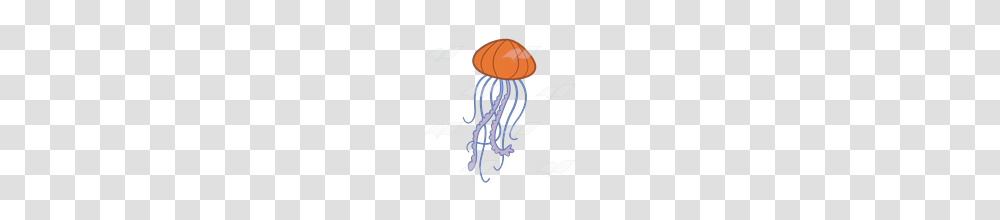 Abeka Clip Art Orange Jellyfish With Purple Tentacles, Invertebrate, Sea Life, Animal Transparent Png
