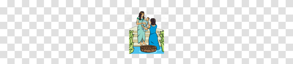Abeka Clip Art Out Of The River Pharaohs Daughter Servant, Person, People, Petal, Book Transparent Png