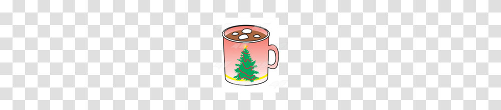 Abeka Clip Art Pink Christmas Mug With Hot Chocolate, Tree, Plant, Coffee Cup, Christmas Tree Transparent Png