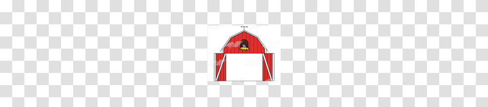 Abeka Clip Art Red Barn With Open Doors And A Cat, Nature, Outdoors, Building, Farm Transparent Png