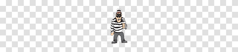 Abeka Clip Art Robber In Striped Shirt, Performer, Person, Human, Clown Transparent Png