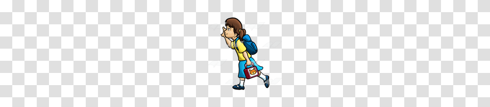 Abeka Clip Art School Girl With A Backpack And Lunchbox, Person, People, Performer, Book Transparent Png