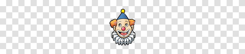 Abeka Clip Art Smiling Clown Face With A Blue Hat And White Ruffle, Performer, Poster, Advertisement, Mime Transparent Png