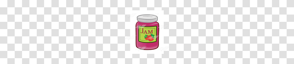 Abeka Clip Art Strawberry Jam Jar With Label, Ketchup, Food, Jelly Transparent Png