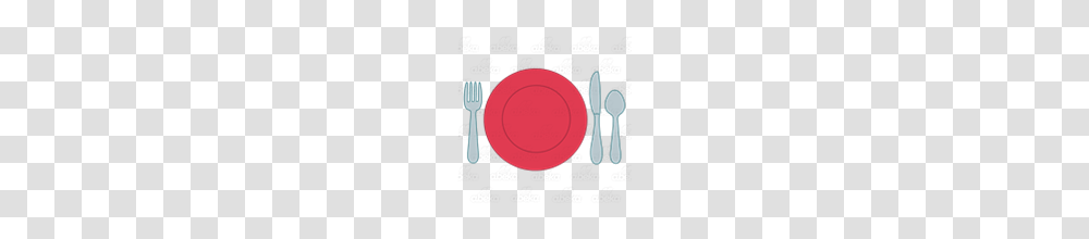 Abeka Clip Art Table Setting With Red Plate, Fork, Cutlery, Meal, Food Transparent Png