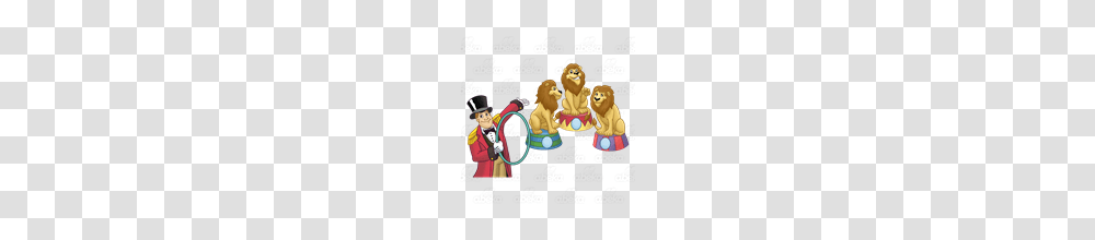 Abeka Clip Art Three Circus Lions With A Ringmaster Holding A Ring, Person, Human, Leisure Activities, Nutcracker Transparent Png