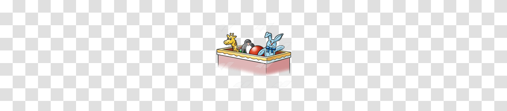 Abeka Clip Art Toy Box With Rabbit Giraffe Penguin And Ball, Tabletop, Furniture, Drawing, Label Transparent Png