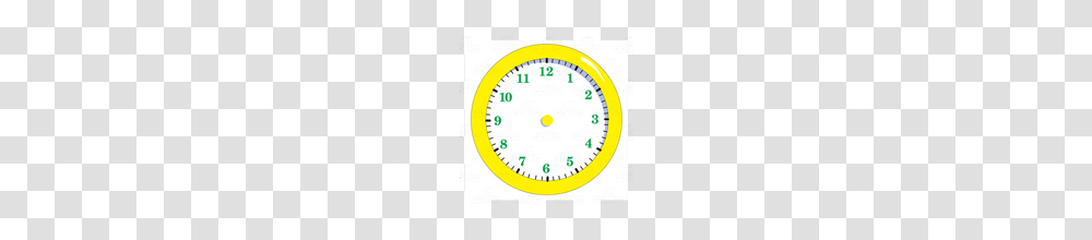 Abeka Clip Art Yellow Clock Without Hands Has Green Numbers, Analog Clock Transparent Png