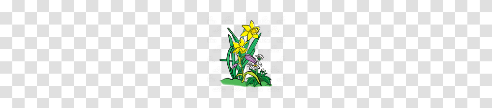 Abeka Clip Art Yellow Daffodils With Wildflowers, Floral Design, Pattern, Flyer Transparent Png