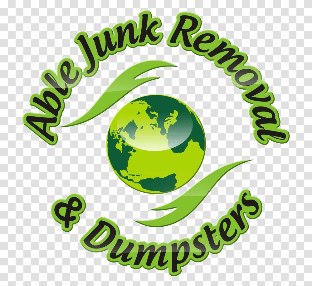 Able Junk Removal Amp Dumpsters Zero Waste, Green, Logo Transparent Png