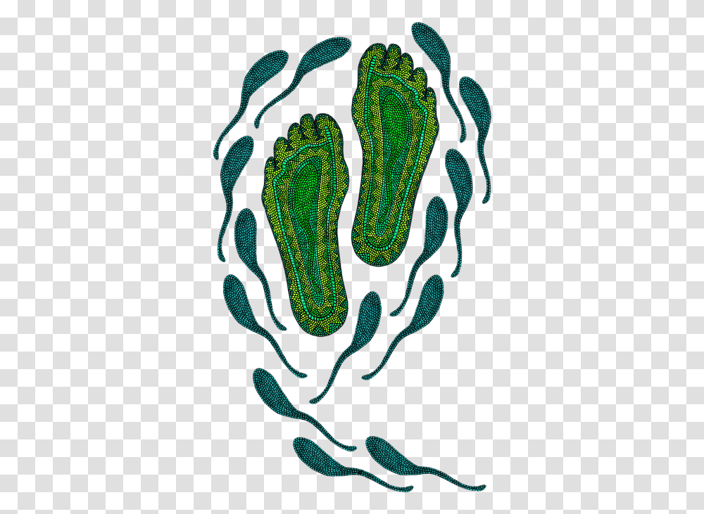 Aboriginal Footprints Green Background Greeting Card Water Footprint Background, Plant, Clothing, Apparel, Snake Transparent Png