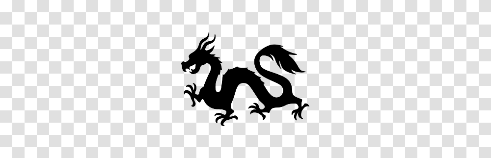 About A Gajillion Easy To Trace Silhouettes Of Many Shapes, Dragon, Stencil Transparent Png