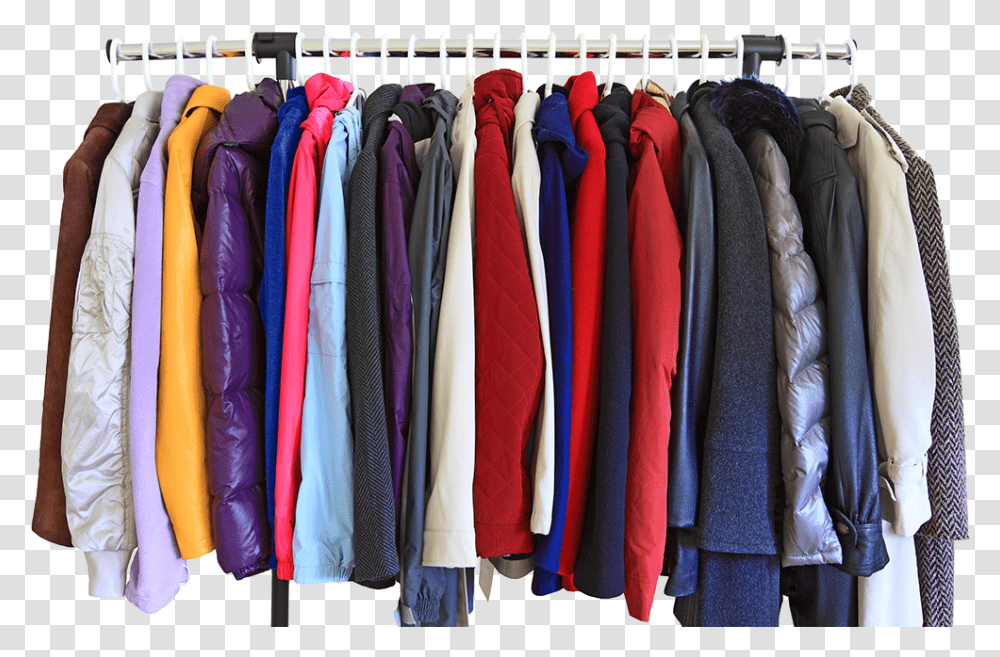 About Hangers Cleaners Orlando Coats On A Rack, Clothing, Apparel, Furniture, Tie Transparent Png