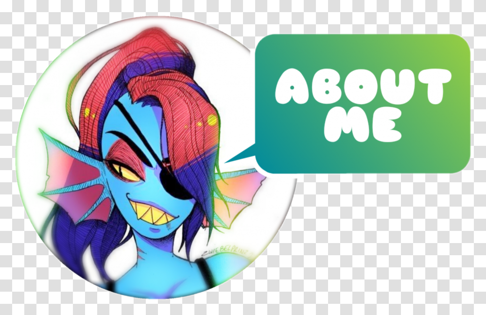 About Me Sticker Featuring Undyne Undertale Profil Video Game, Graphics, Art, Book, Manga Transparent Png