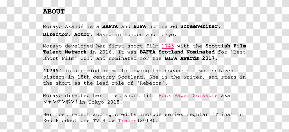 About Morayo Akand Is A Bafta And Bifa Nominated Screenwriter Way Of Writing Email Transparent Png