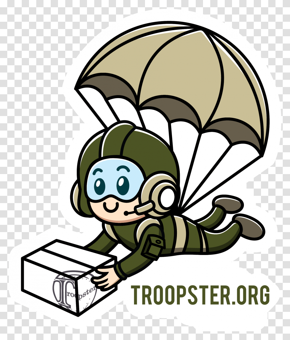 About Troopster Troopster, Parachute, Lawn Mower, Tool, Helmet Transparent Png