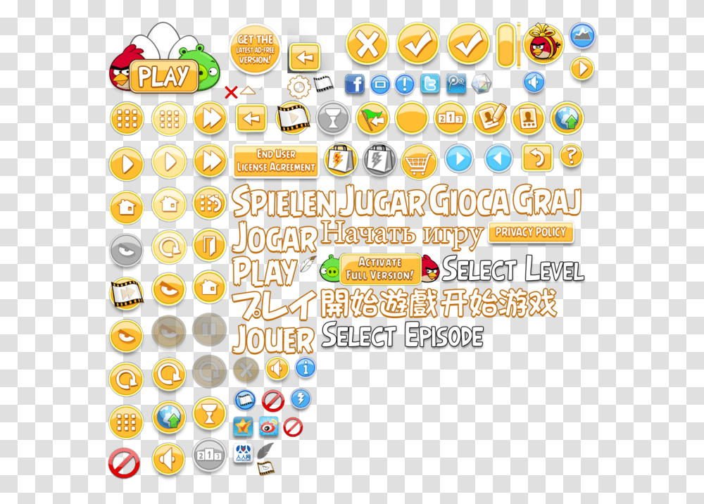 Abpc Button Sheet Angry Birds Birds Sprites, Flyer, Poster, Paper, Advertisement Transparent Png