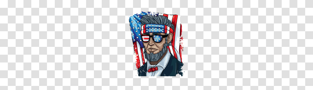 Abraham Lincoln American Flag, Person, Helmet, Sunglasses Transparent Png