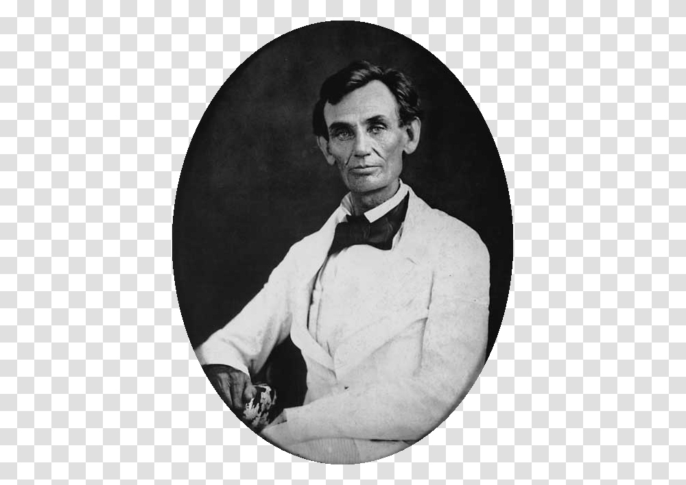 Abraham Lincoln By Byers 1858 Abraham Lincoln, Person, Human, Tie, Accessories Transparent Png