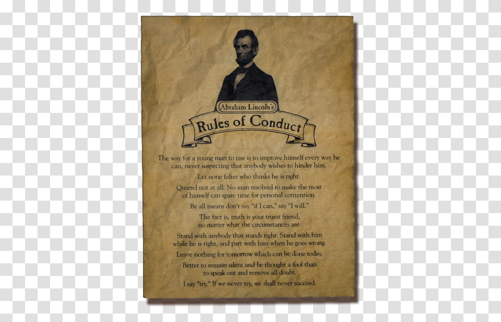 Abraham Lincoln Rules Of Conduct, Poster, Advertisement, Flyer Transparent Png