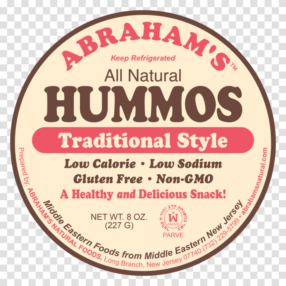 Abrahams Hummus, Label, Food, Plant Transparent Png