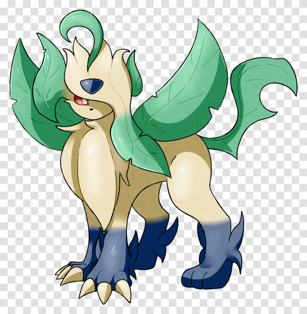 Absolleafeon Fusion Pokemon Leafeon And Absol Fusion, Dragon, Hook, Painting, Art Transparent Png