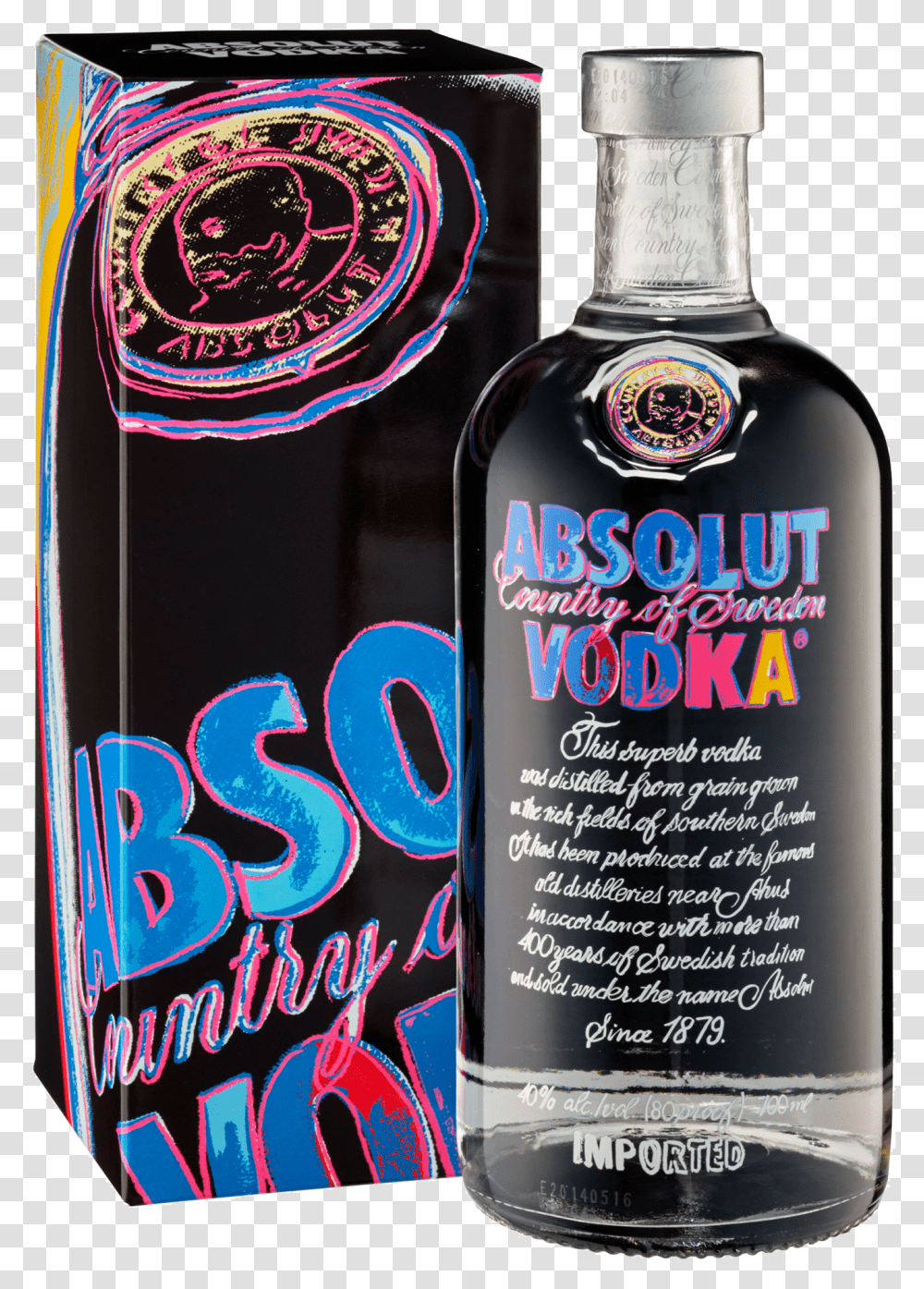 Absolut Andy Warhol Vodka 700ml Bottle Absolut Andy Warhol Edition Vodka, Liquor, Alcohol, Beverage, Drink Transparent Png