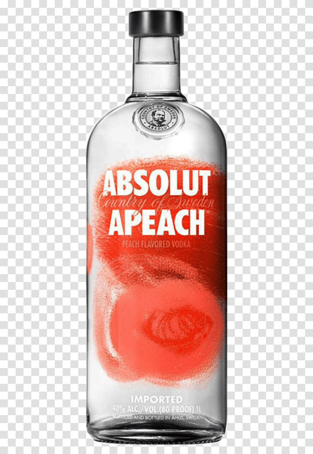Absolut Apeach 1 Ltr Absolut Vodka, Beverage, Alcohol, Bottle, Tin Transparent Png