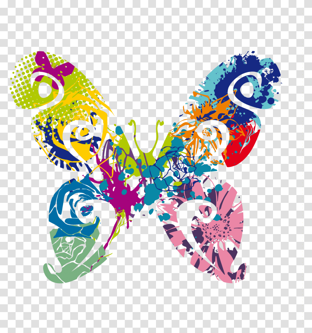 Abstract Butterfly Vector Graphic Colorful Abstract Border, Pattern, Modern Art Transparent Png