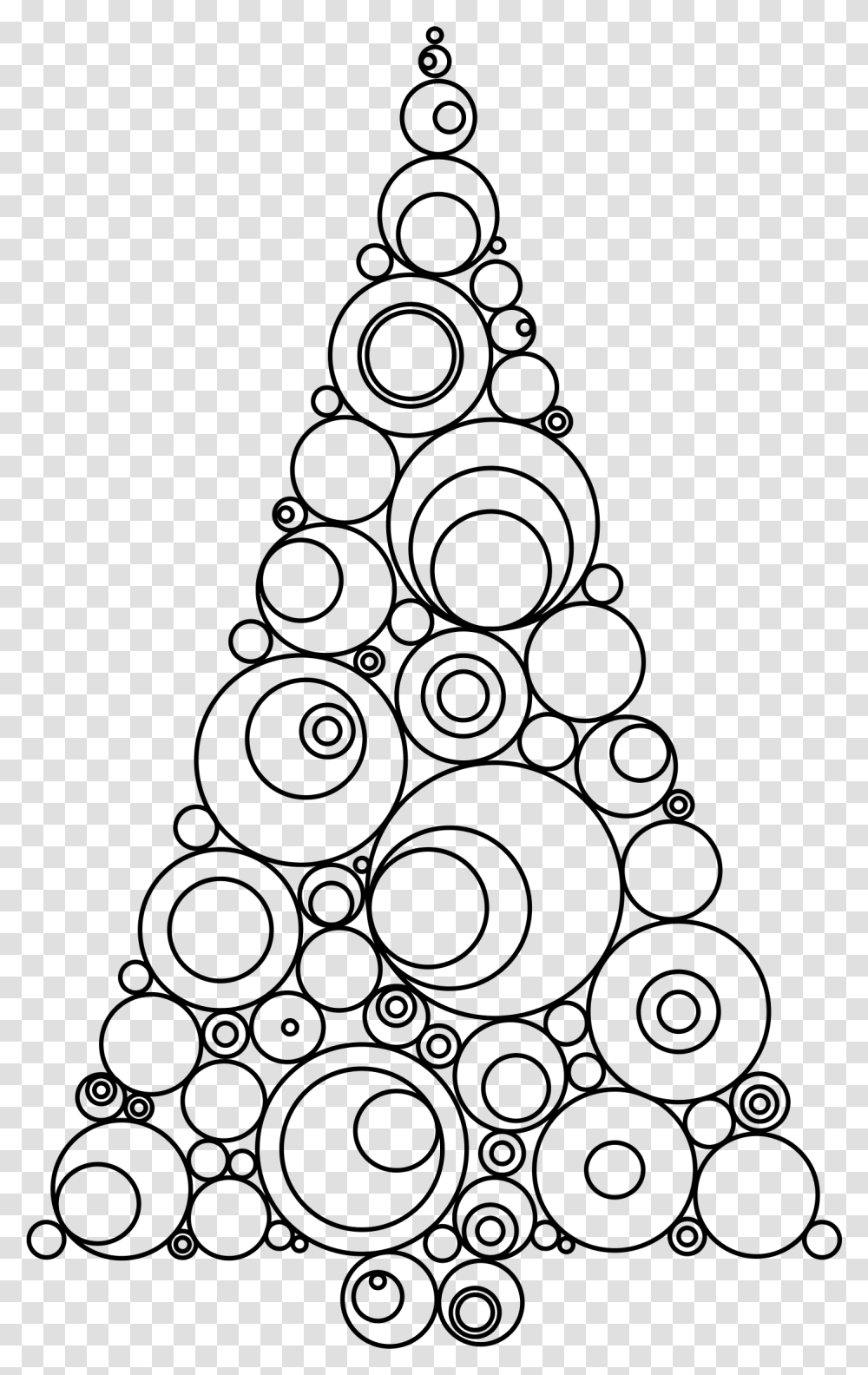 Abstract Christmas Tree Jpg Black And White Download Circles To A Christmas Tree, Gray, World Of Warcraft Transparent Png