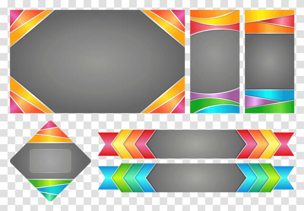 Abstract Colorful Frame Border, Modern Art, Collage Transparent Png