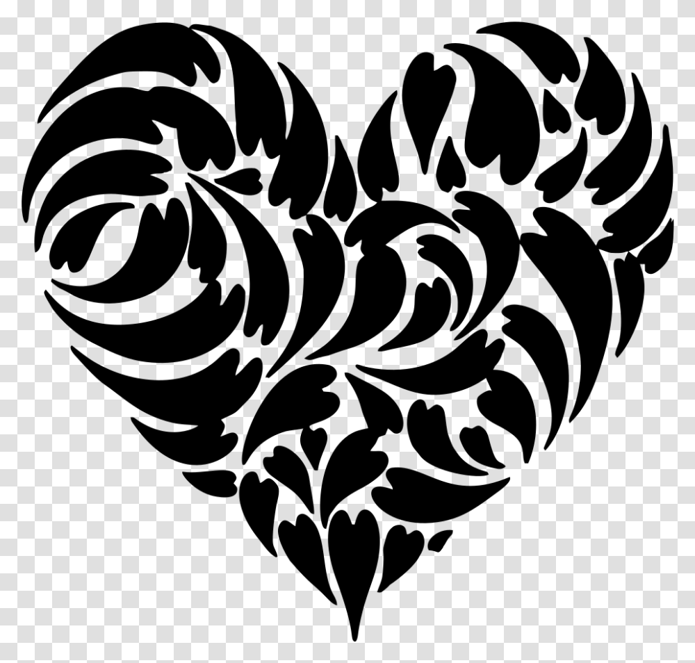 Abstract Distorted Heart Fractal Red Heart With Music Notes, Gray, World Of Warcraft Transparent Png