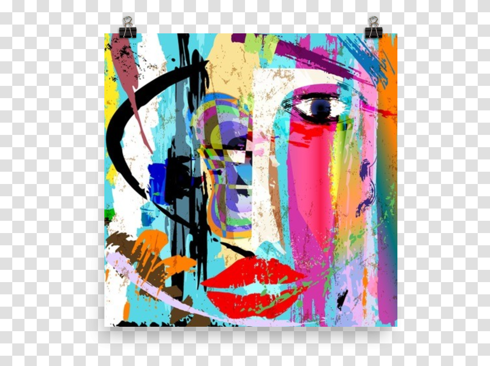 Abstract Face Painting Art Print Art Print Artwork Painting Abstract Art Faces, Modern Art, Collage, Poster, Advertisement Transparent Png
