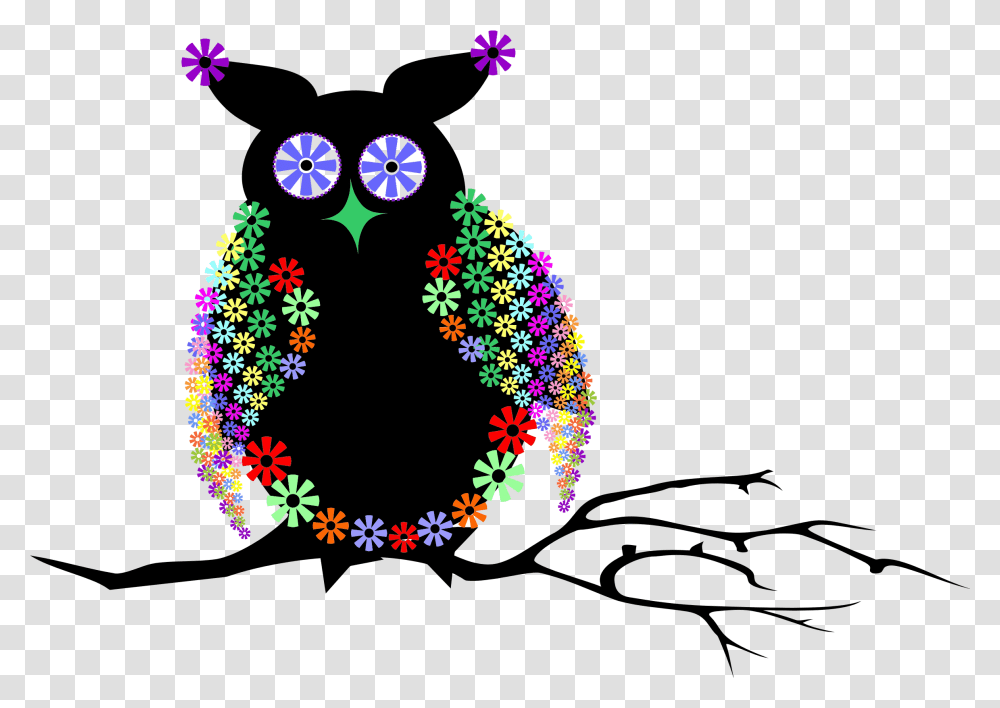 Abstract Floral Owl Vector Clipart Image, Floral Design, Pattern, Ornament Transparent Png