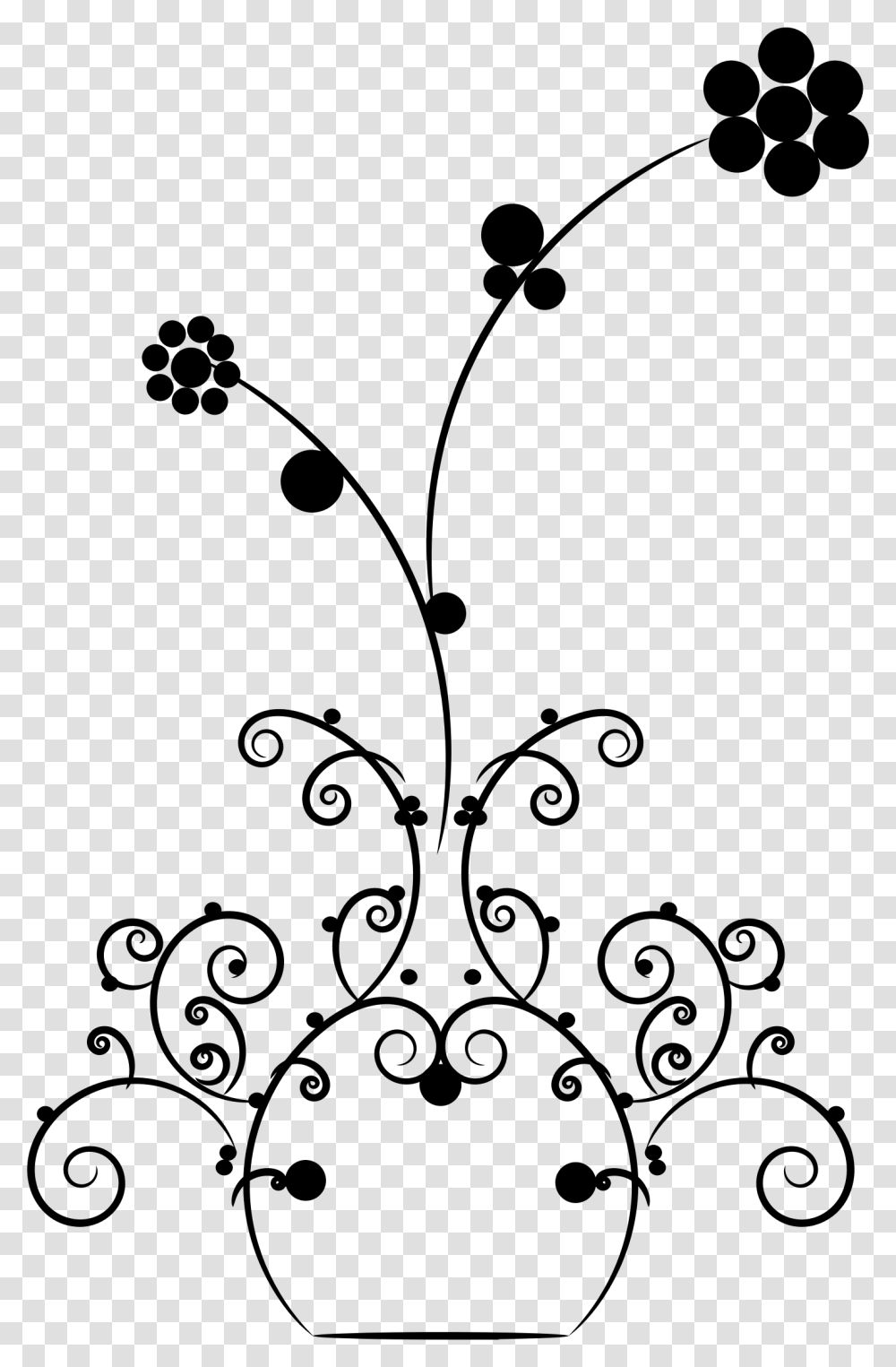 Abstract Flourish Vase With Flowers Vase, Gray, World Of Warcraft Transparent Png