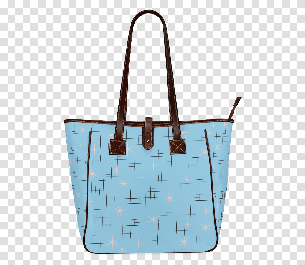 Abstract Lines And Pink Stars On Baby Blue Retro Classic Tote Bag, Handbag, Accessories, Accessory, Purse Transparent Png