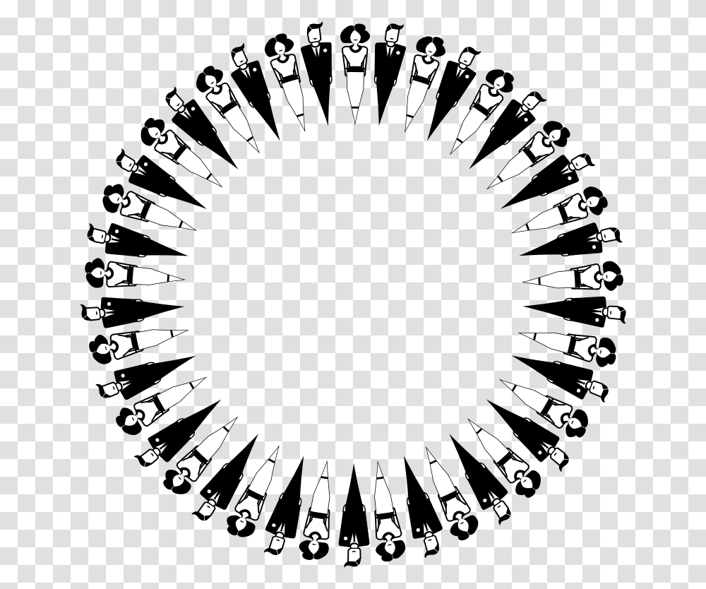 Abstract Men And Women Circle Circle With Women And Men, Silhouette, Paper Transparent Png