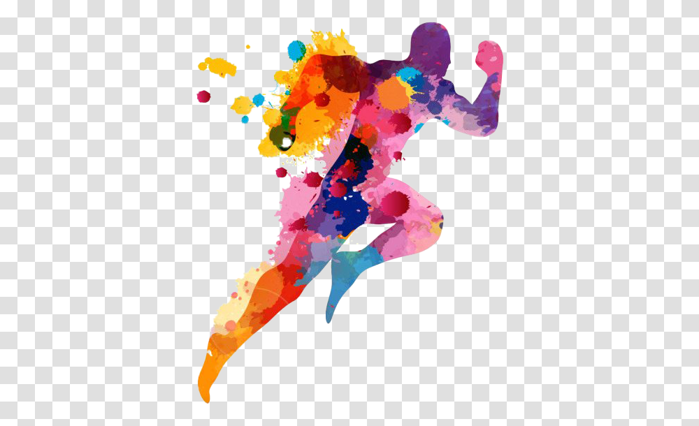 Abstract Running Background Colored Sports Vector, Graphics, Art, Modern Art, Floral Design Transparent Png