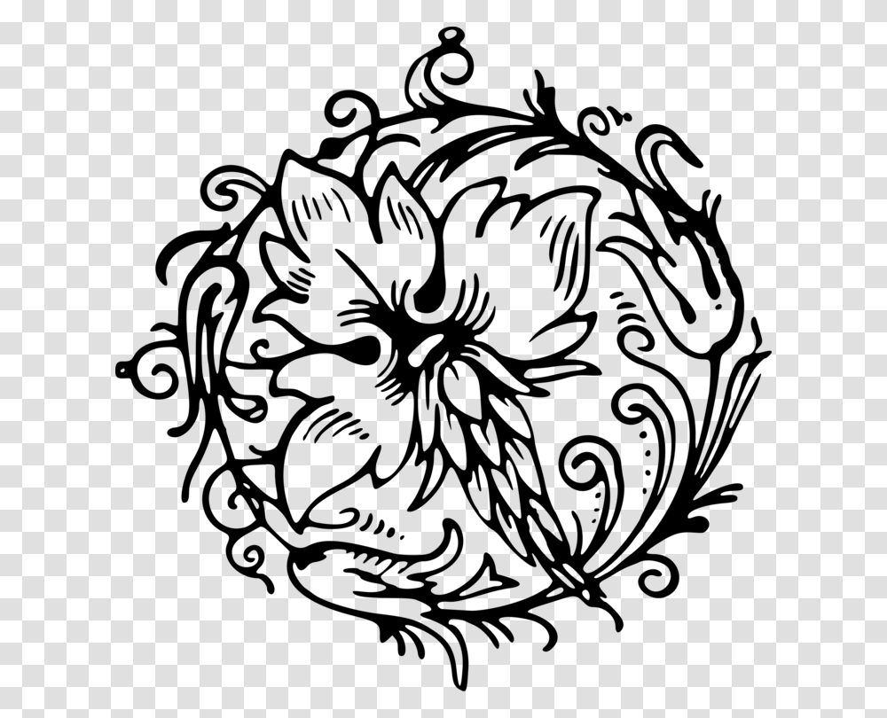 Abstract Sketch Flower, Gray, World Of Warcraft Transparent Png