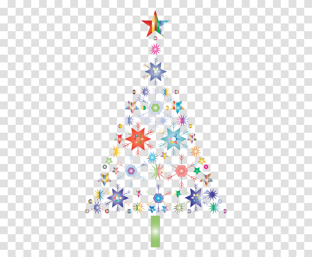 Abstract Snowflake Christmas Tree Abstract Christmas Tree, Plant, Ornament, Graphics, Art Transparent Png