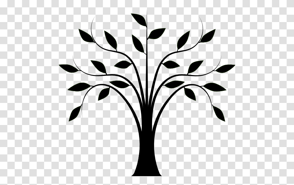 Abstract Tree With Leaves Clip Art, Stencil, Floral Design, Pattern Transparent Png