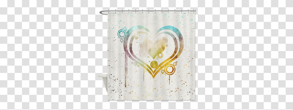 Abstract Watercolor Heart 10 Shower Curtain With Images Transparent Png