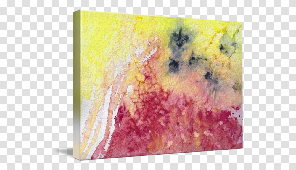 Abstract Watercolor Texture Pink And Yellow By Ginette Callaway Painting, Canvas, Art, Modern Art, Stain Transparent Png