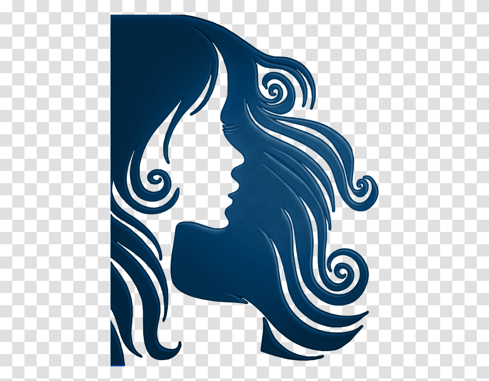 Abstract Woman Image Icon Long Hair Silhouette, Dragon Transparent Png