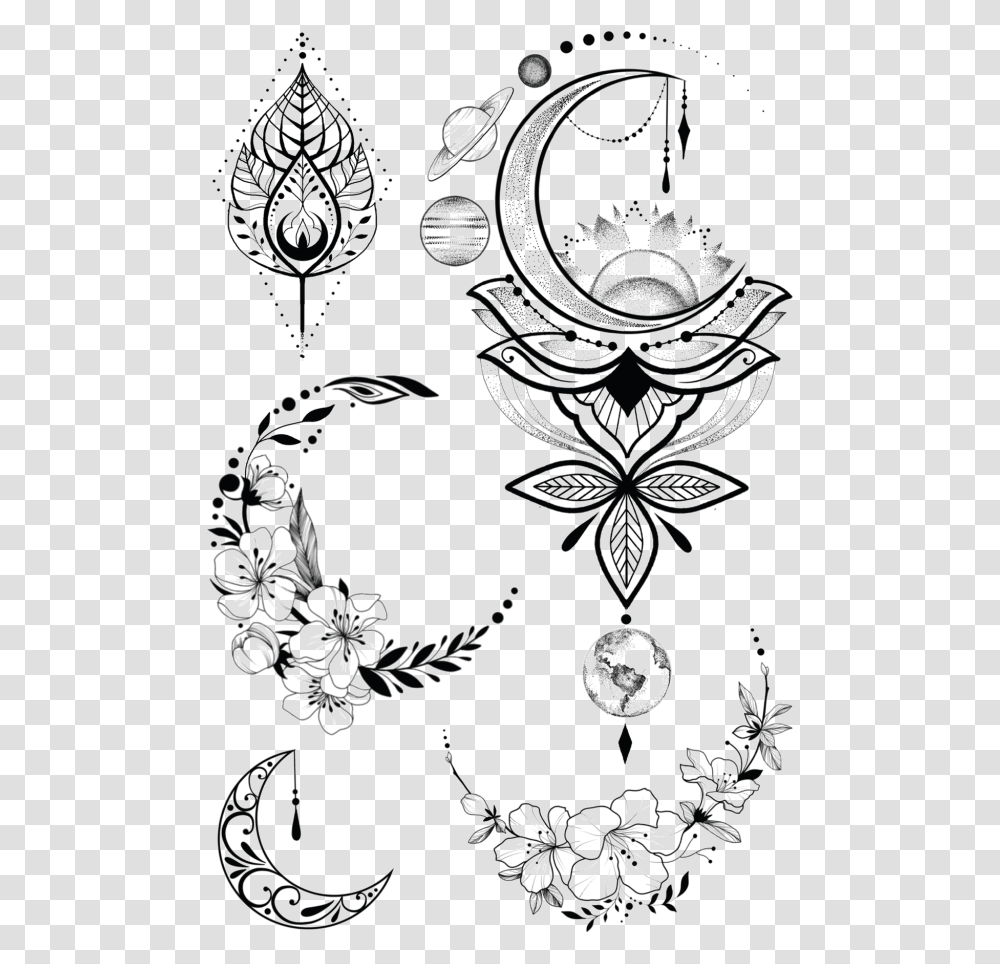 Abziehtattoo Line Art Flower Tattoo Artist Vremennie Tatu Cveti, Floral Design, Pattern, Stencil Transparent Png